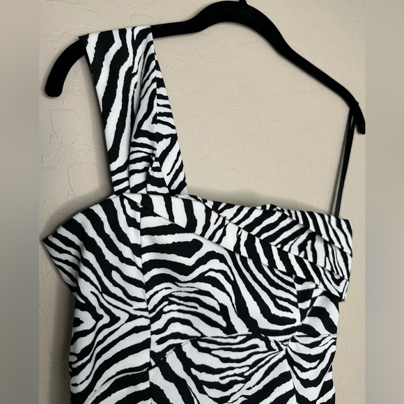 Zebra Print One Shoulder Cocktail Dress, size S - Picture 15 of 15